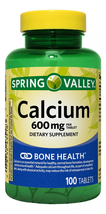 Spring Valley Calcio 600mg, 100 Tabletas