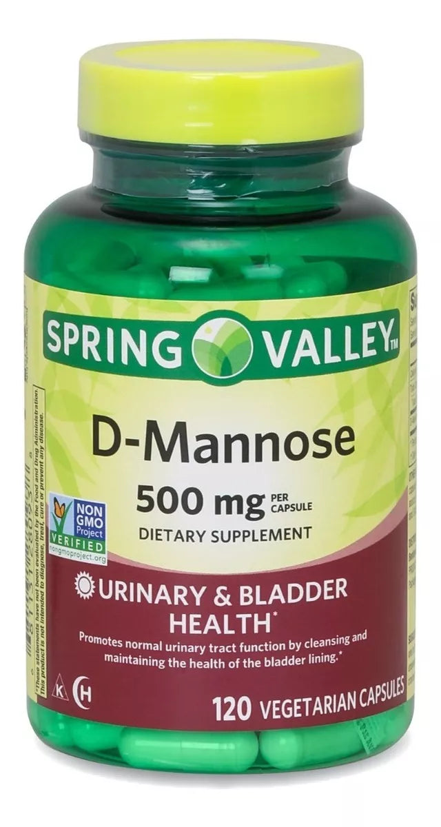 Spring Valley D-Mannose 500mg, 120 Capsulas Vegetarianas