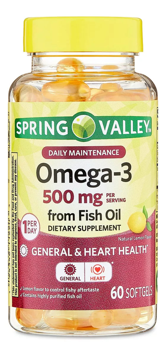 Spring Valley Omega-3 500mg 60 Capsulas Blandas