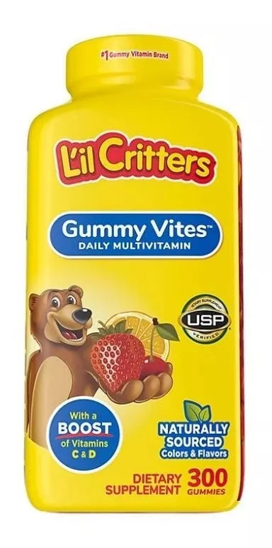 Lil Critters Gummy vites 300 gomitas  Sabor frutas