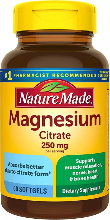 Natura Made Magnesium Citrate 250 Mg 60 Softgels