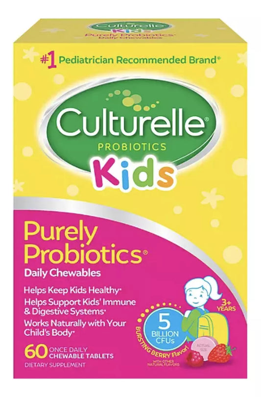 Culturelle Kids Probioticos Niños, 60 Tabletas Masticables