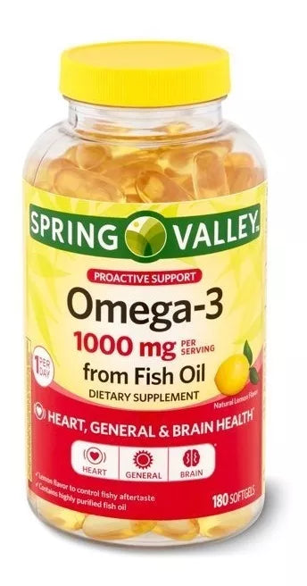 Spring Valley Omega-3 1,000mg, 180 capsulas blandas