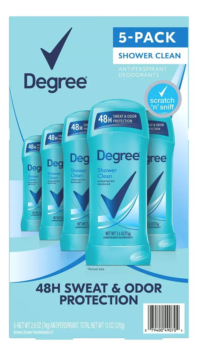 Degree Shower clean Antitranspirante Mujer 5pack