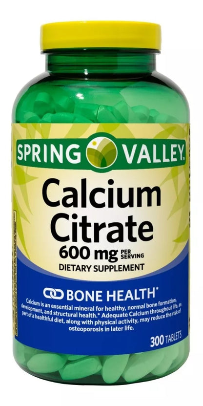 Spring Valley Calcium Citrate 600mg, 300 tabletas