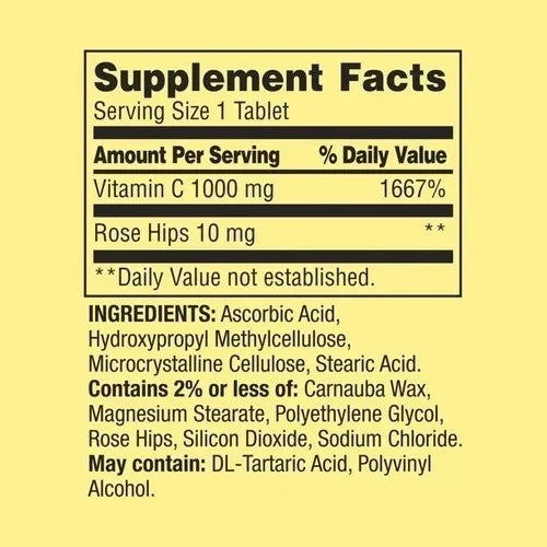 Spring Valley Vitamina C 1000mg, 100 tabletas