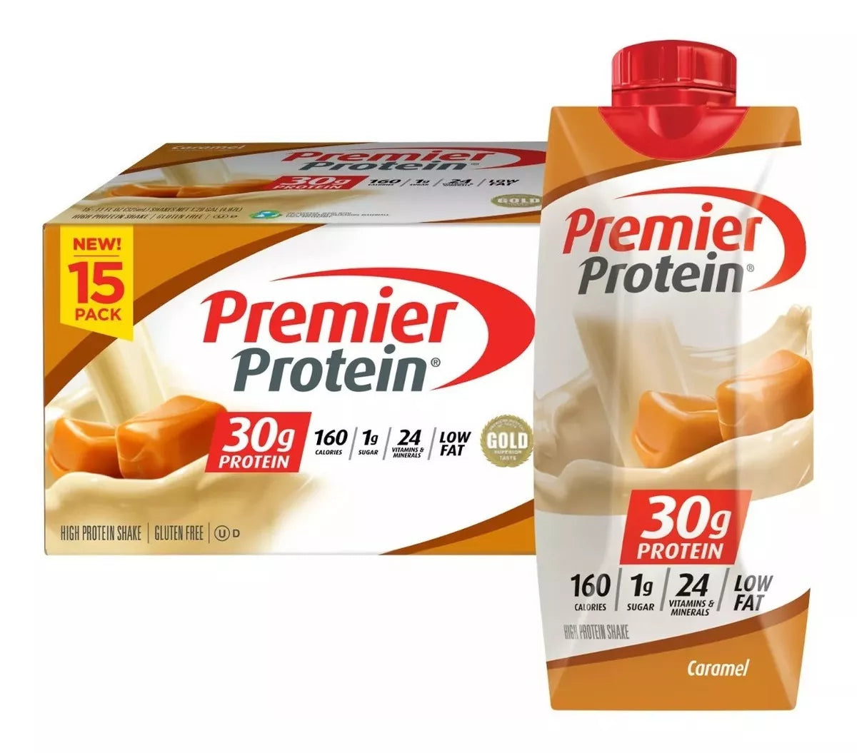 Premier Protein 15 Malteadas Caramelo 325ml 15 Pk