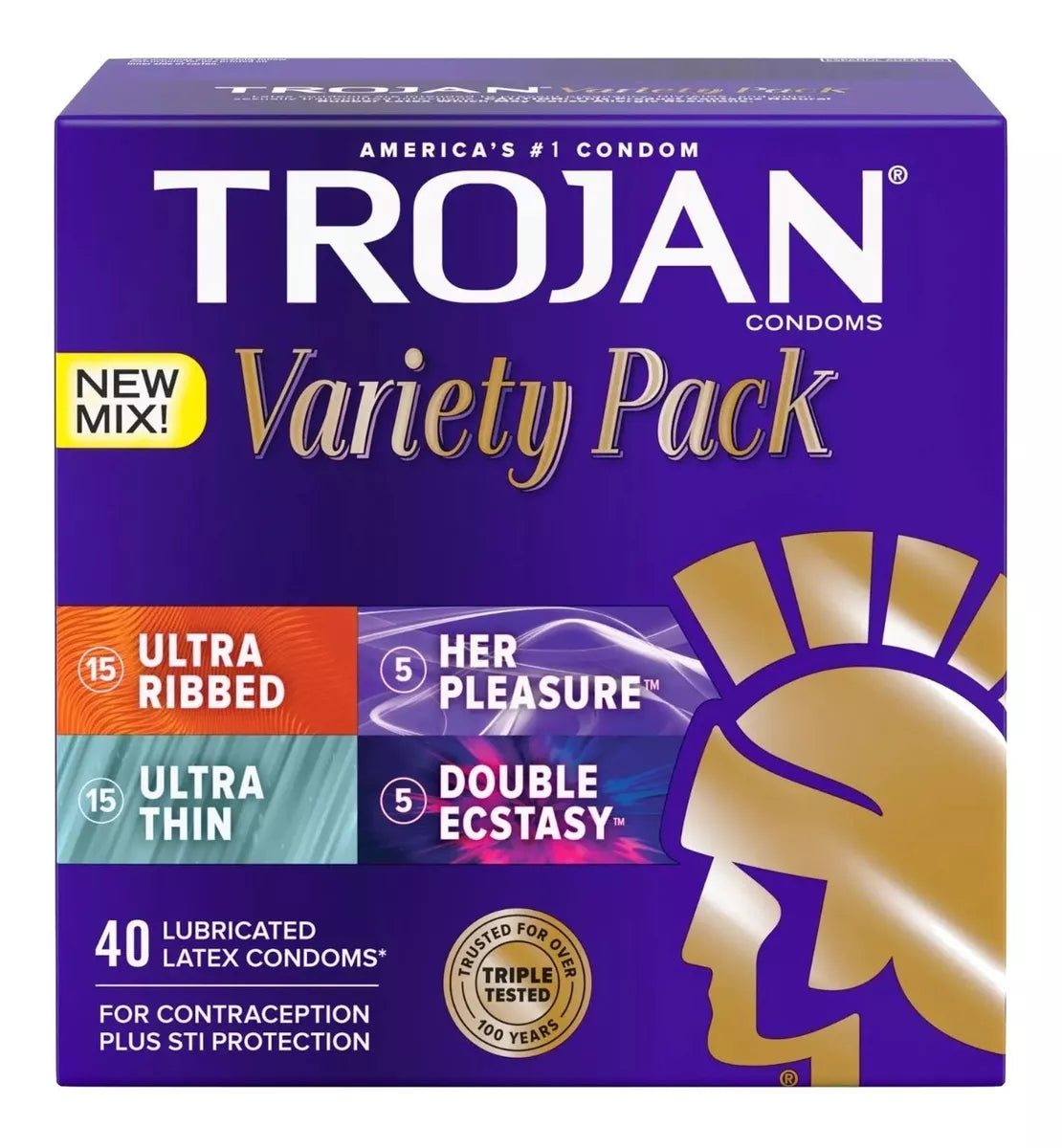 Condones Trojan Pleasure Pack (caja Con 40 Piezas)