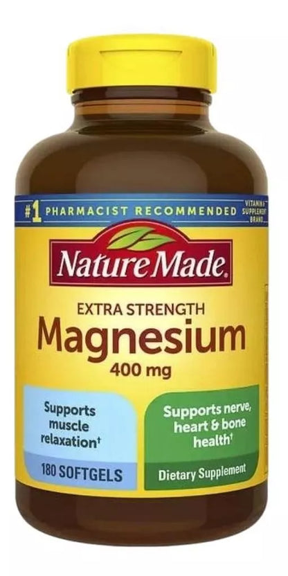 Nature Made Magnesio extra fuerte 400 Mg 180 softgels