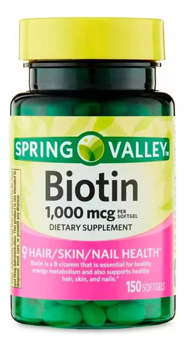 Spring Valley Biotina 1,000 Mcg, 150 Softgels