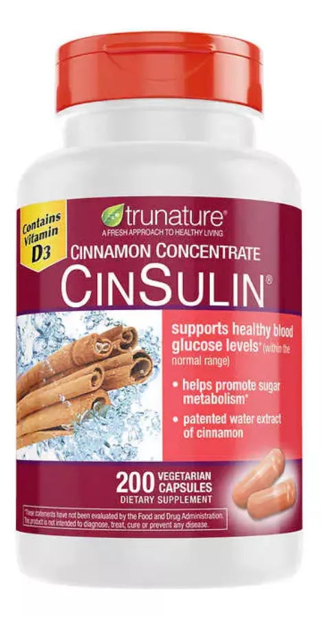 Trunature Cinsulin  500 Mg., 200 Cápsulas  Vegetarianas