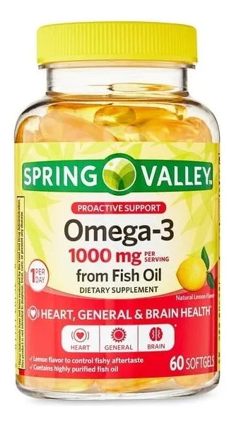 Spring Valley Omega-3 1000mg 60 Capsulas Sabor Lemon