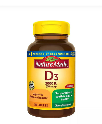 Nature Made D3 2,000IU, 50mcg, 220 tabletas