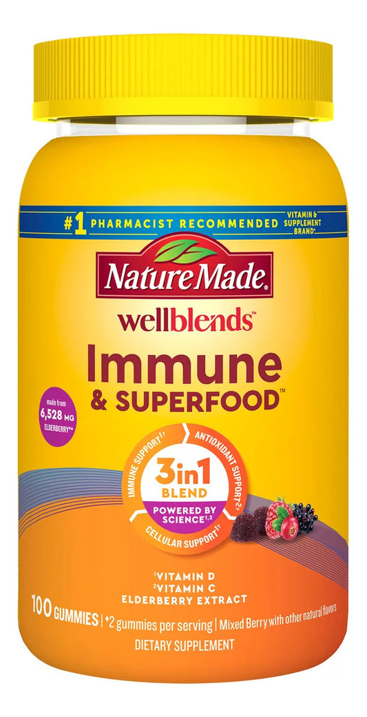 Nature Made wellblends Immune & Superfood 3 en 1 100 Gomitas