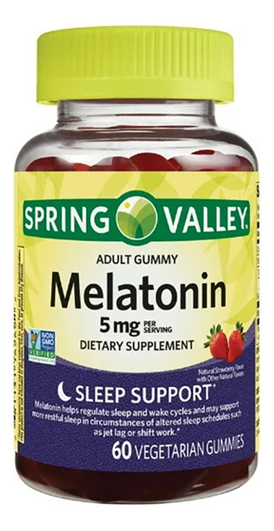 Spring Valley Melatonina 5 Mg 60 Gomitas Vegetarianas Sabor Fresa