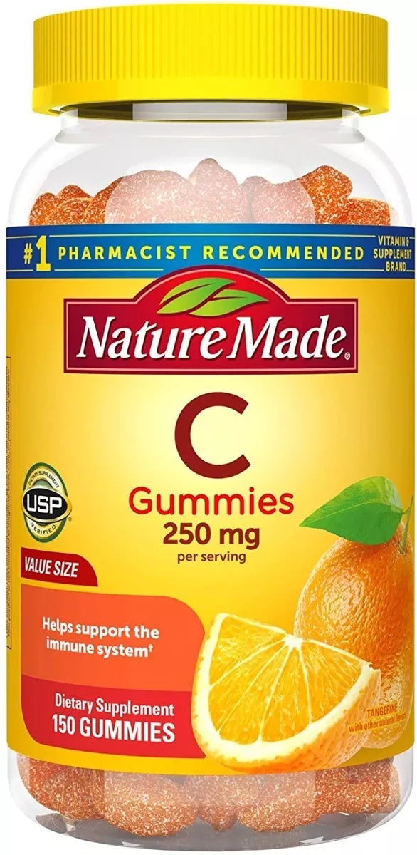 Nature Made Vitamina C 250mg 150 Gomitas Sabor Naranja