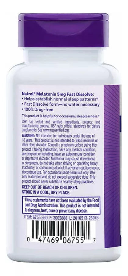 Natrol Melatonina 5mg 250 Tabletas