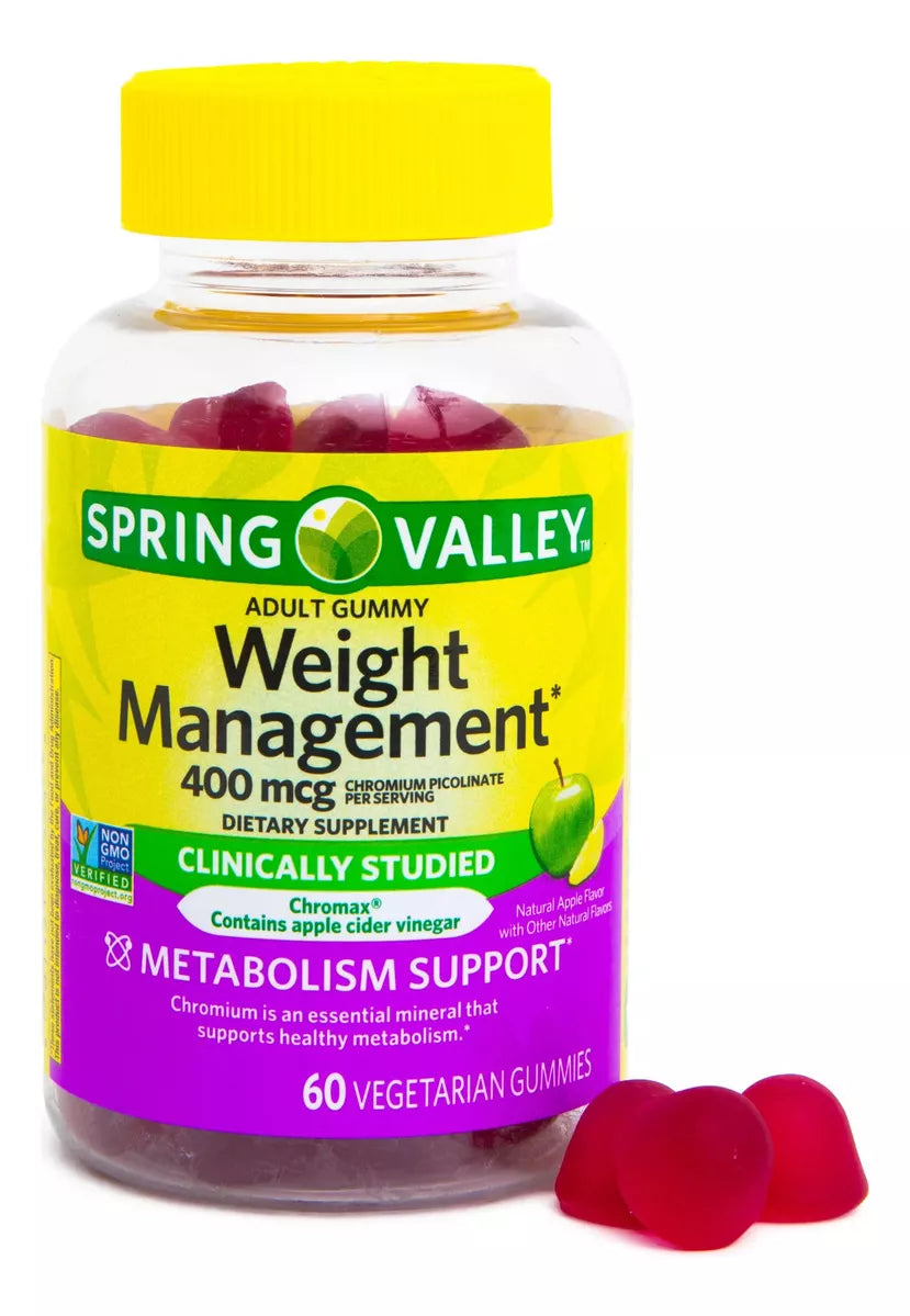 Spring Valley Weight Management Dietary 400mcg,60 gomitas vegetarianas Sabor Manzanas verde