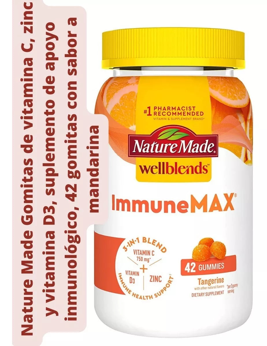 Nature Made Immune Max 42 gomitas sabor naranja