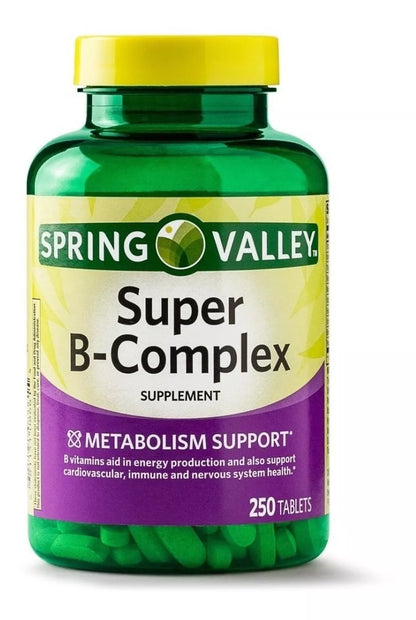 Spring Valley Super B-Complex, 250 tabletas