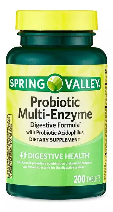 Spring Valley Probiotic Multi-Enzyme, 200 tabletas