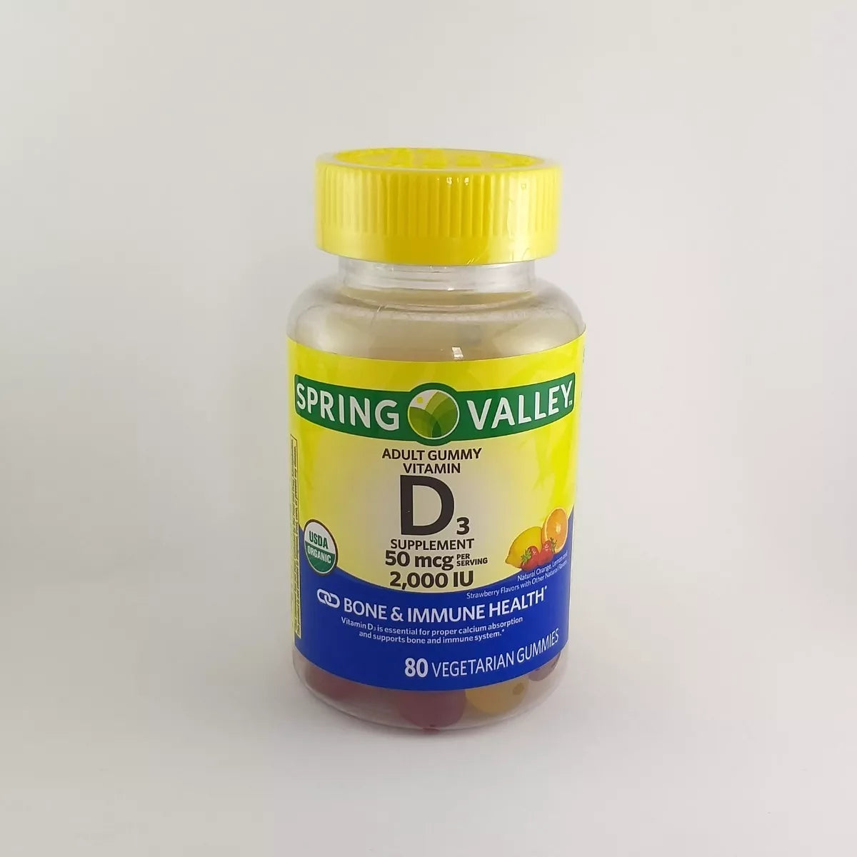 Spring Valley Vitamina D3 50mcg, 2,000IU, 80 gomitas vegetarianas