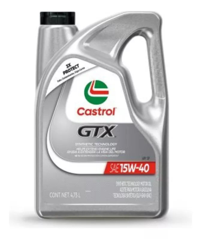 Castrol Aceite De Motor A Gasolina Gtx 15w40 Motor 4.73 Lts Garrafa