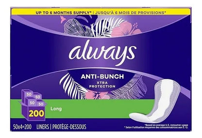 Toallas Femeninas Always Anti-bunch 200 Piezas
