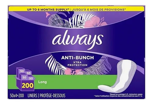 Toallas Femeninas Always Anti-bunch 200 Piezas