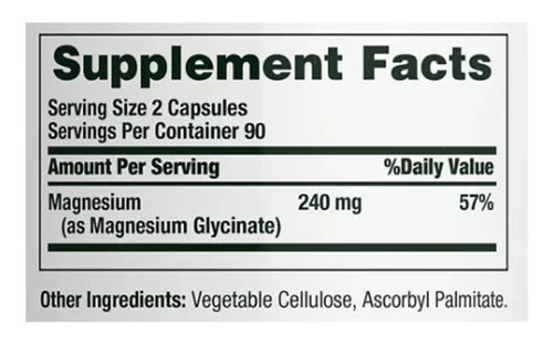 Nature Bounty  Glicinato De Magnesio 240mg 180 Capsulas