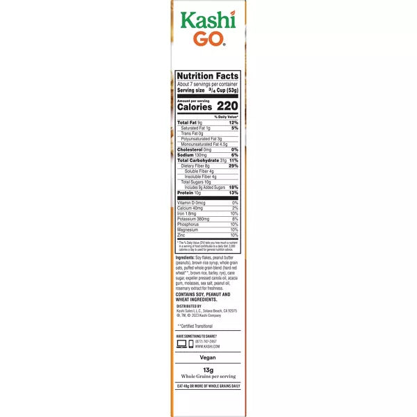 Kashi Go Peanut Butter Crunch Cereal Lexoy 