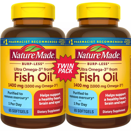 Nature Made Burp less ultra omega 3 Fish oil 1400mg 65 x 2 pack