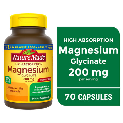 Nature Made Magnesium Glycinate 200 mg,70 Capsules