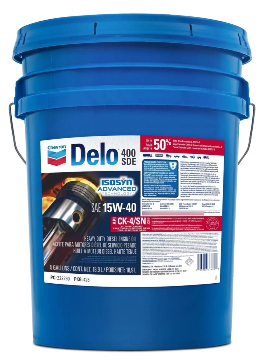 ACEITE CHEVRON DELO 400 CK4 15W40 18.9 LITROS