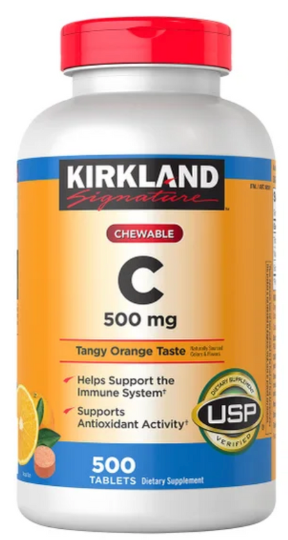 Kirkland Signature Chewable Vitamin C 500 mg., 500 Tablets