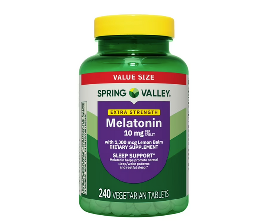 Spring Valley Melatonina 10mg 240 tabletas vegetarianas