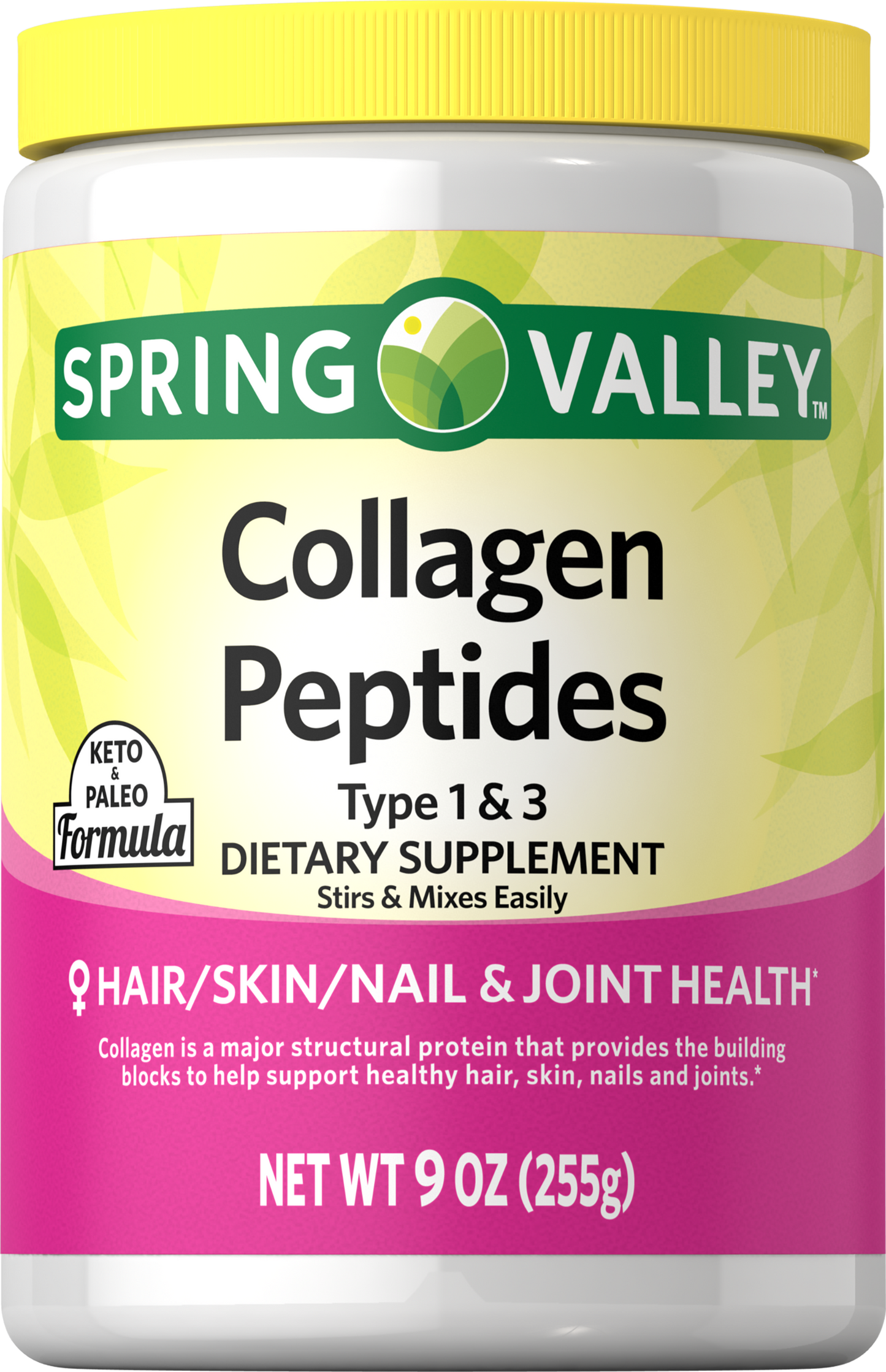 Spring Valley Péptidos de Colágeno Tipo 1 y 3  255g
