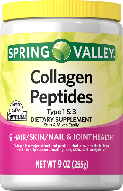 Spring Valley Péptidos de Colágeno Tipo 1 y 3  255g