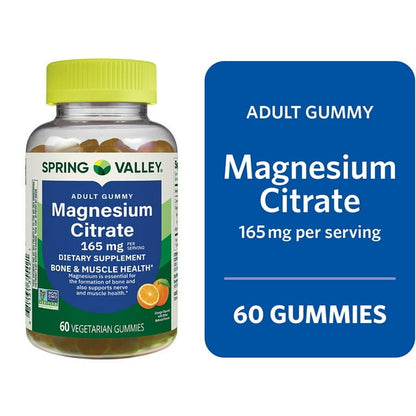 Spring Valley Magnesium citrate 165mg 60 gomitas sabor naranja