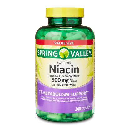 Spring Valley Niacina 500mg 240 Capsulas