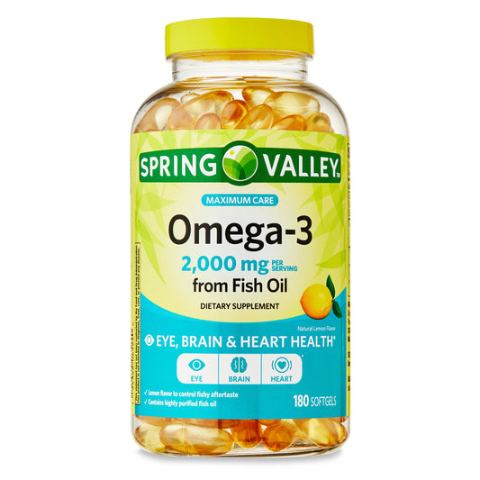 Spring Valley Omega-3 Fish 2000 mg, 180 Unidad