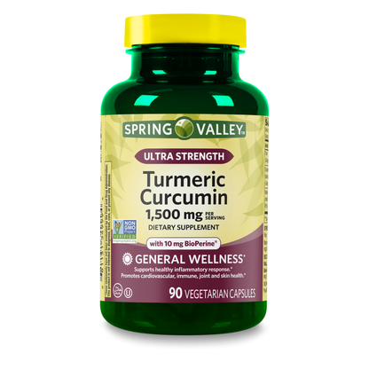 Spring Valley Ultra Strength Turmeric Curcumin 1,500mg 90 capsulas vegetarianas