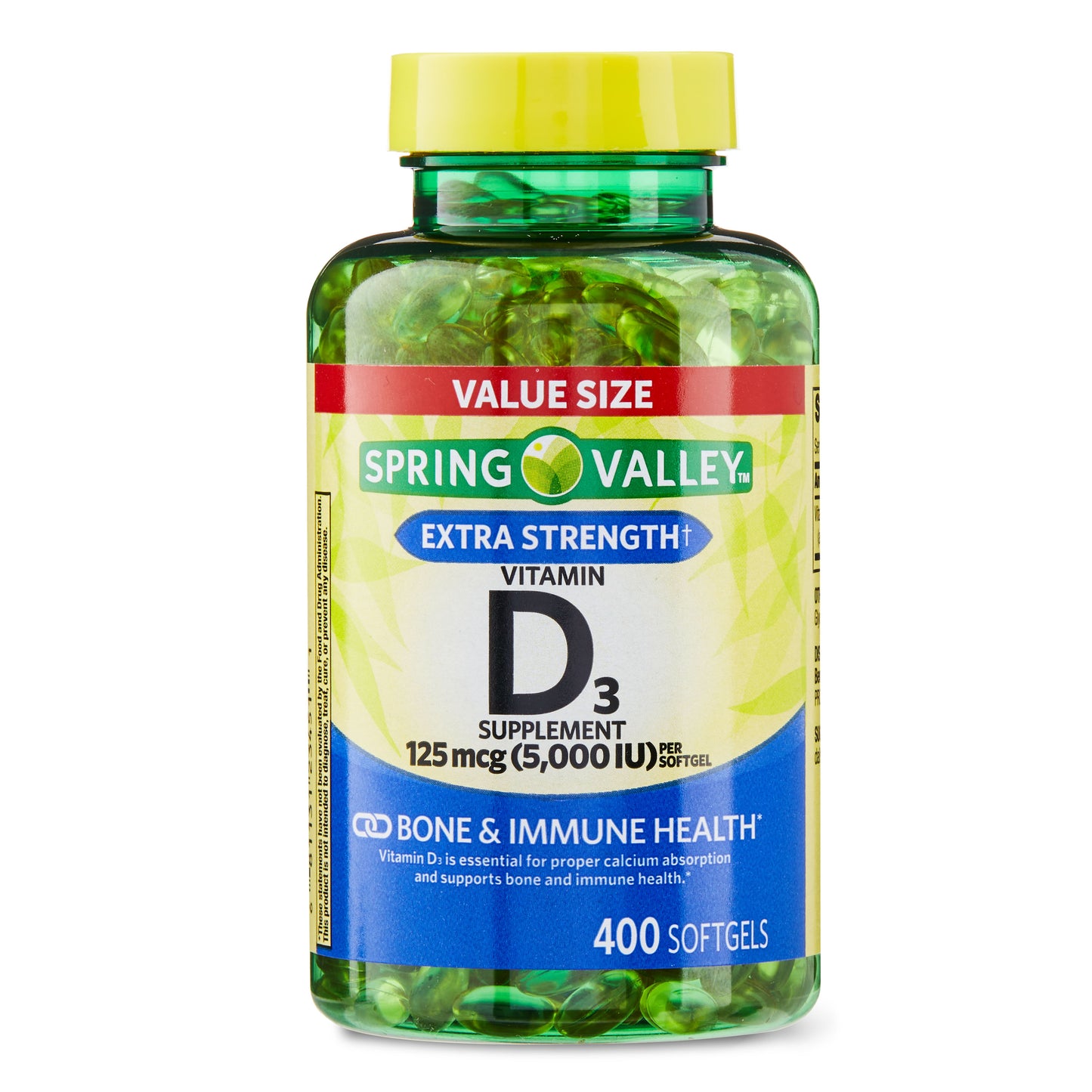 Spring Valley Vitamin D3, 125mcg, 5,000IU, 400 Capsulas Blandas