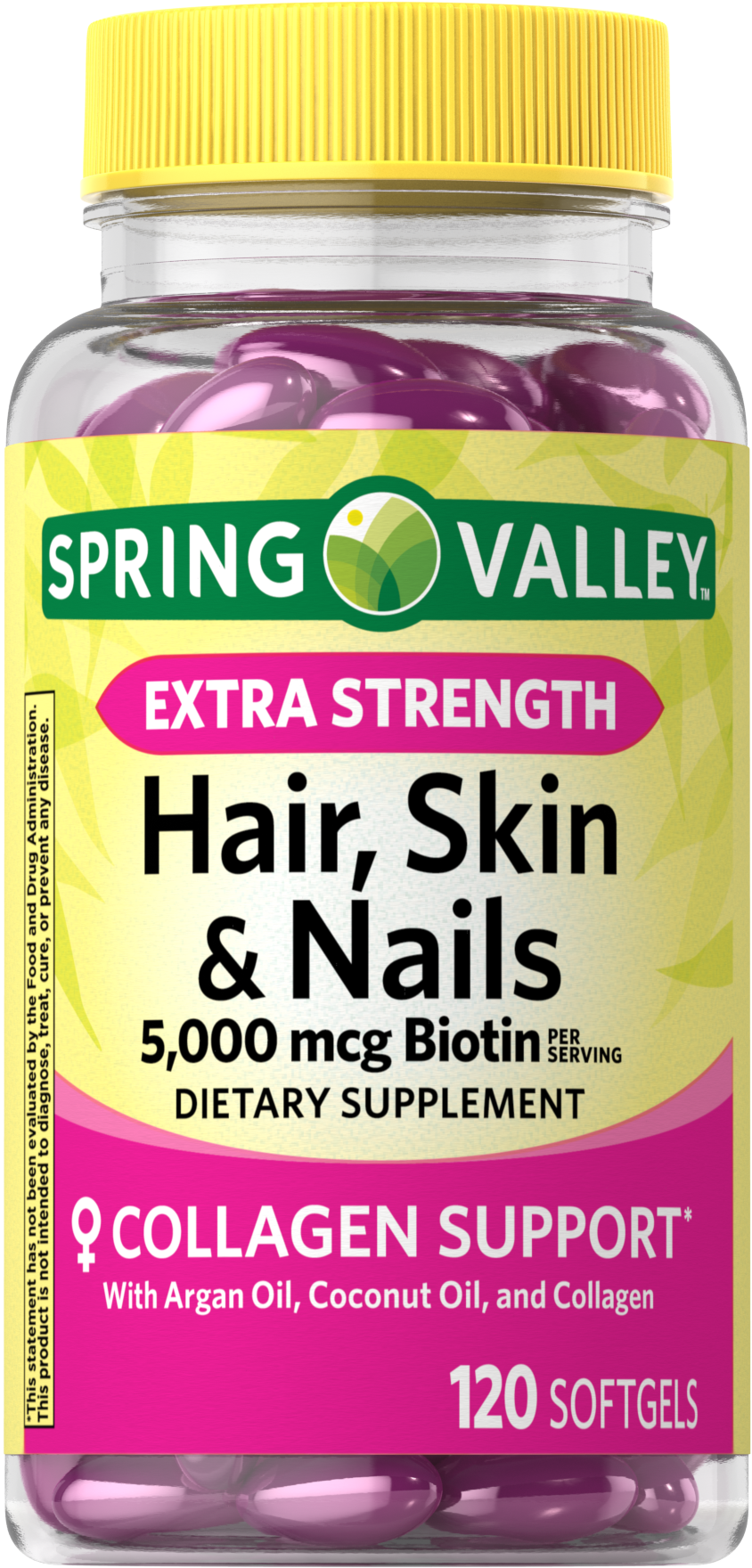 Spring Valley Cabello Piel Unas con Biotina, 5,000mcg, 120 capsulas blandas