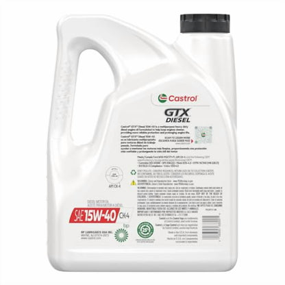 Castrol GTX CK-4 15W-40 Aceite de Motor Diésel Convencional 1 Galón, Paquete de 3