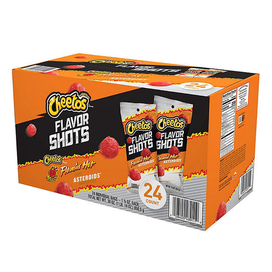 Cheetos Flavor Shots Flamin’ Hot Asteroids Snacks 24pzs/35.4g