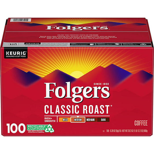 Cafe Folgers Classic Roast Keurig-Cups (100 pzs)
