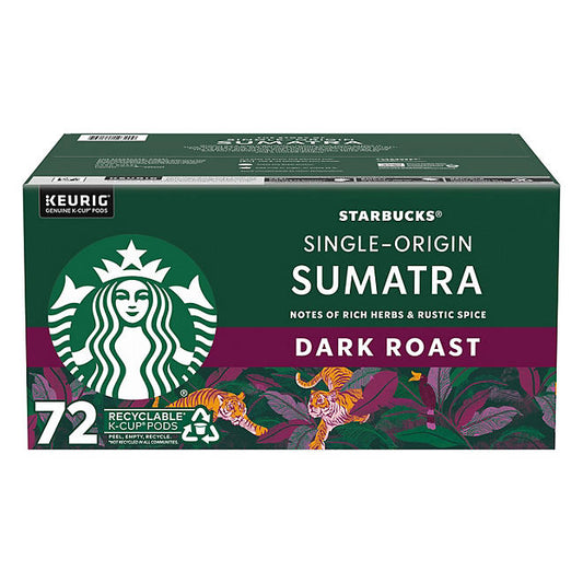 Starbucks Single-Origin Sumatra Coffee K-Cups, Dark Roast (72 pzs)