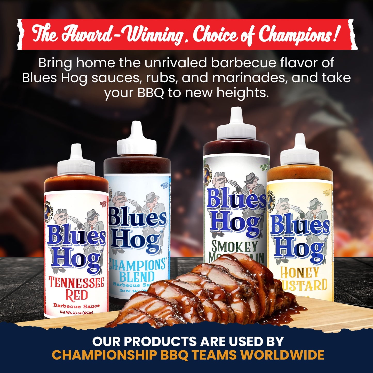 Blues Champions' Blend Salsa BBQ sin Gluten, 24 oz