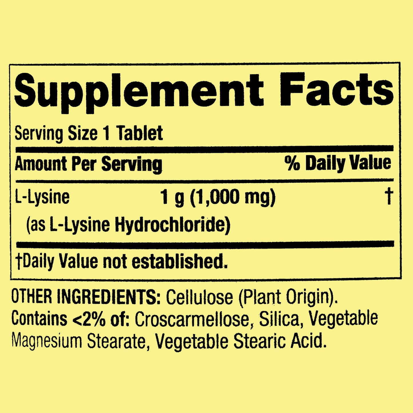 Spring Valley L-Lysine 1000 mg 100 Tabletas